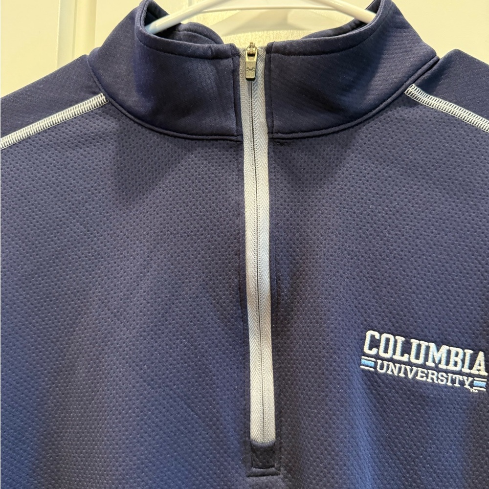 NWOT mens Columbia University school spirit,‎ 1/4 zip Under Armour long sleeve